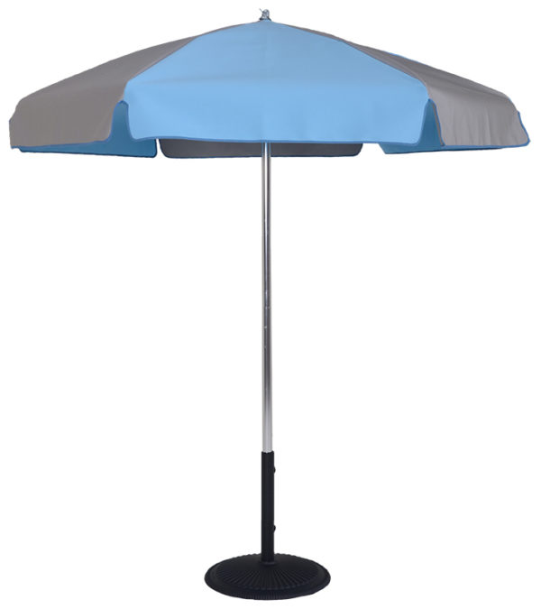 (639AT) 6.5 Ft. Aluminum Pop-Up Steel Rib Umbrella, Push Button Tilt (Flat Bottom Pole)