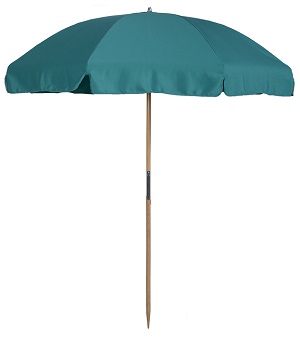 (845WBWB) 7.5 ft. Wood Beach Umbrella - Steel Ribs - With Button