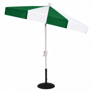 Green white alternating umbrella with straight center seam